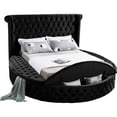 thumbnail image 2 of Meridian Furniture Luxus Black Velvet King Bed, 2 of 4