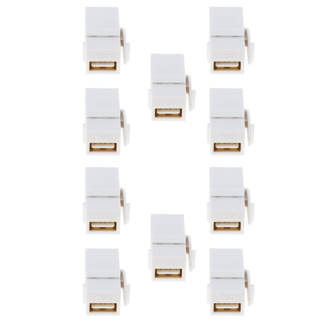 10 Piezas Adaptador USB Hembra a Hembra Perfke Inserción de Montaje en Panel Frontal