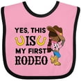 thumbnail image 3 of Inktastic Yes, This is My First Rodeo- Cowgirl in Hat and Boots Girls Baby Bib, 3 of 4