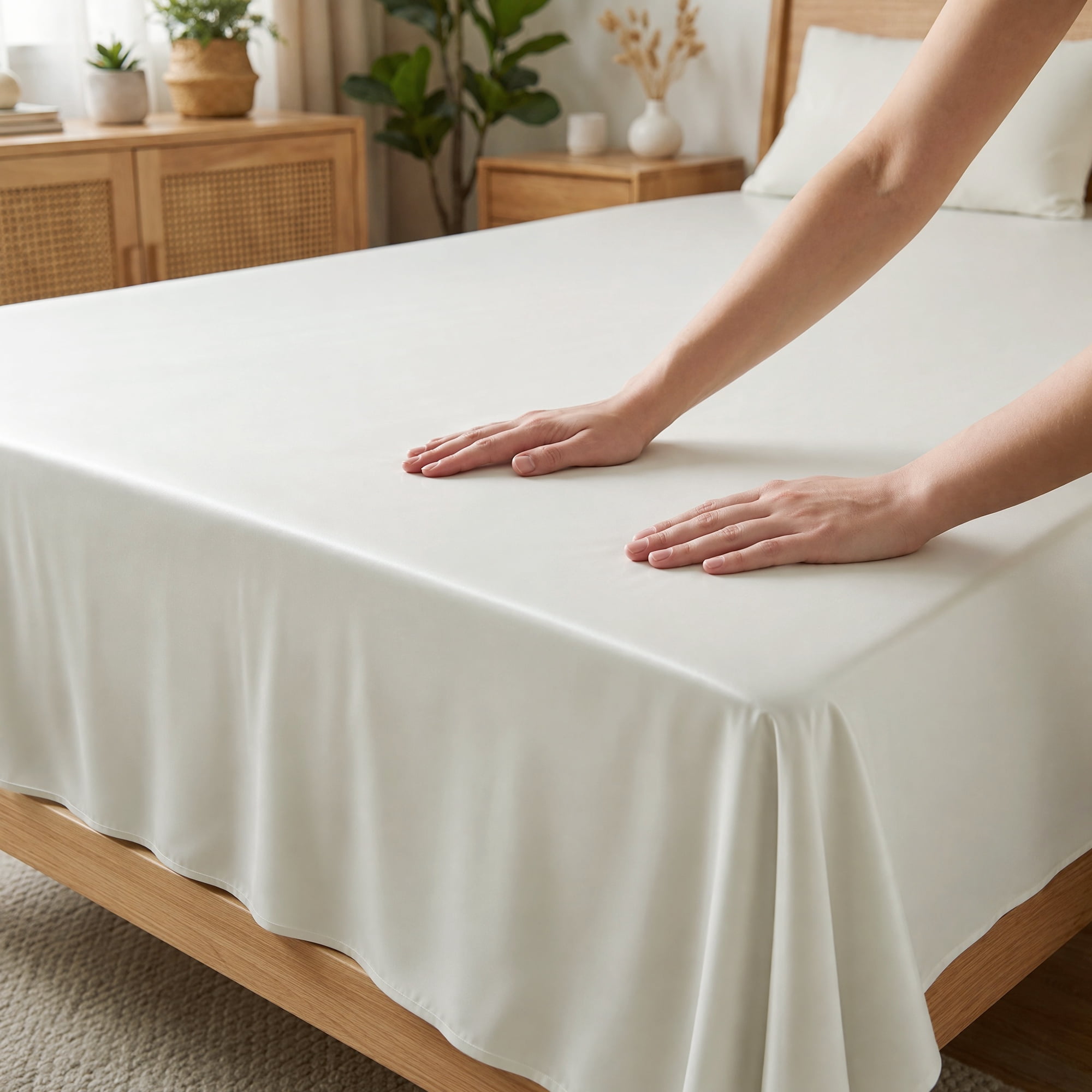 Unique Bargains Microfiber Ice SilkFlat Sheet Wrinkle Bedding White 91"x96"