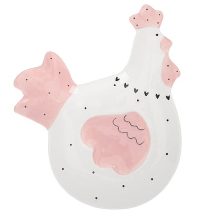 

1Pc Ceramic Dinner Plate Food Serving Tray Cartoon Rooster Shape Food Holder