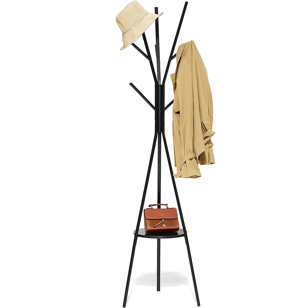 Coat Rack, Entryway Freestanding Coat Hanger, Coat Rack with 9 Hooks, Coat and Hat Hanger