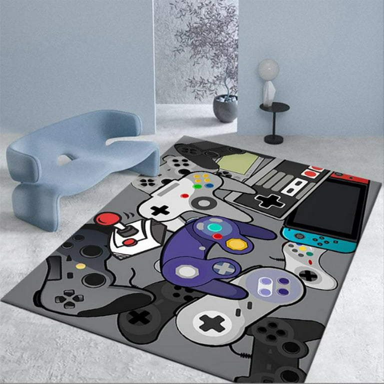 Game Controller Carpet Boys Gaming Room Rug 3D Printed Gaming Area Rug  Living Room Gamepad Rugs Home Decor Gamer Gifts for Teen Boys and Girls
