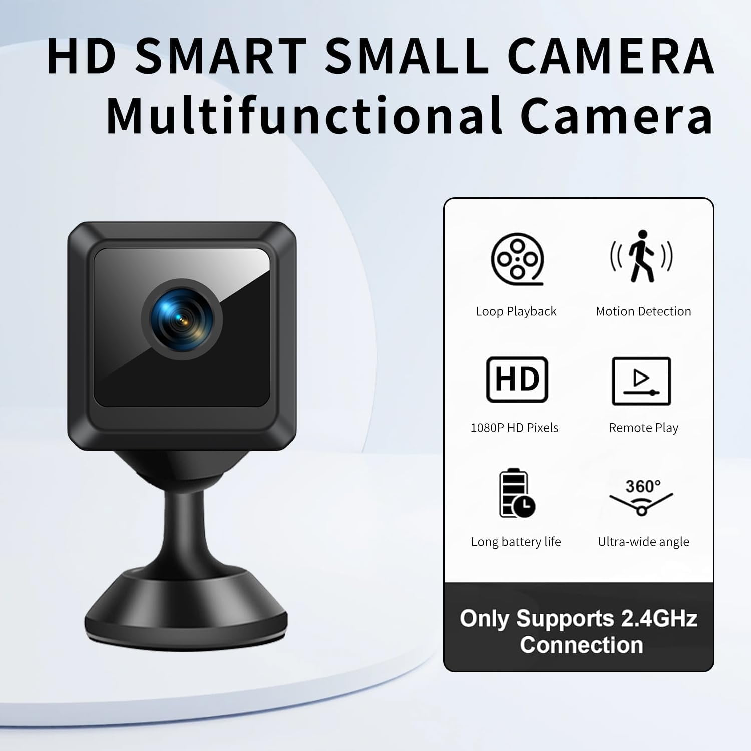 Mini Security Cameras, Mini Hidden Camera with Strong Adsorption, Motion Detection, Night Vision, Cloud & SD Storage, App Control for Home Baby Pet Office