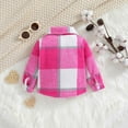 thumbnail image 4 of Otqutp Toddler Snow Wear Boys Girls Spring Fall New Long Sleeve Plaid Shirt Jacket Outwear with Pockets Fall Winter Casual Tops Kids School Coat(Pink,18-24 Months), 4 of 9