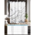 thumbnail image 6 of No Hook Cloth Fabric Shower Curtain with Snap in Liner, White Gray Marble Waterproof Shower Curtains Set with See Through Top Window, Modern Minimalist Abstract Texture Bath Curtains Shower 72"x96", 6 of 6