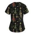 thumbnail image 3 of Titcea Christmas Scrub Tops Women Christmas Tree Printed Short Sleeved V Neck Nursing Uniforms with Pockets Lightweight Comfort Scrub Shirts, 3 of 3