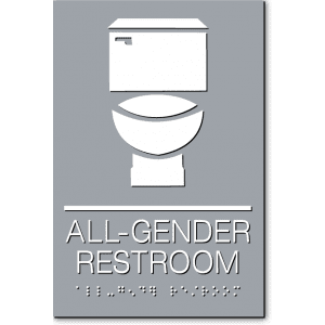 

California ALL GENDER RESTROOM Toilet Wall Sign-Gray / White (1 Unit)