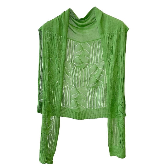 lanema Classical Women Summer Cloak Solid Color Skin-friendly Wrap Short Knitted Shawl