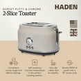 thumbnail image 2 of HADEN Dorset 2-Slice Wide Slot Stainless Steel Retro Toaster, Putty, 2 of 9