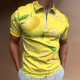 thumbnail image 2 of Lemons on Yellow Men Zipper T-shirt Summer Casual Short Sleeve T-shirt Top, 2 of 7