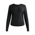 thumbnail image 5 of Athletic Works Women's and Women's Plus ButterCore Ruched Performance Tee with Long Sleeves, Sizes XS-4X, 5 of 5