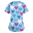 thumbnail image 4 of LHVUOA Valentine's Day Printed Scrubs Tops for Women Short Sleeve V Neck Print Shirts Nursing Working Uniform Stretch Nursing Medical Scrubs T Shirts with Pockets, 4 of 4