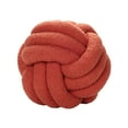 thumbnail image 3 of opvise Knotted Ball Throw Pillow Ultra Soft Companionship Decorative Hand-woven Knotted Ball Lamb Velvet Sofa Cushion Brick Red, 3 of 8
