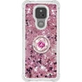 thumbnail image 2 of case for Motorola Moto G Play 2021 Case,Creativity Clear Quicksand Glitter Flowing Liquid Floating Soft TPU Case w/Stand Bling Diamond Sparkle Phone Cover for Motorola Moto G Play 2021  Rose Gold, 2 of 14