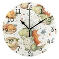 thumbnail image 4 of Cute Dinosaur Chef Food Leaves Round Wall Clock Silent Analog Battery Operated Gold Pointer Home Decor 9.84" Diameter, 4 of 11