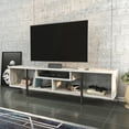 thumbnail image 2 of Asal 59" Modern Metal Frame Wood TV Stand for 65 inch TV Stand - Ephesus Black, 2 of 5