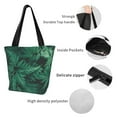 Kdxio Green Leave Fern Women Reusable Grocery Bags Foldable Ripstop