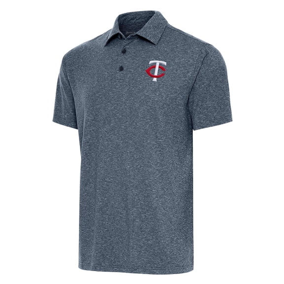 Men's Antigua Heather Navy Minnesota Twins Big & Tall Par 3 Polo