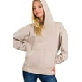 thumbnail image 3 of Zenana Fleece Acid Wash Kangaroo Pocket Hoodie, 3 of 3