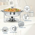 thumbnail image 2 of Ensemble de Buffets à Réchaud en Acier Inoxydable Robuste – Lot de 6 Réchauds Alimentaires de 5 Qt avec Couvercles en Verre, Porte-Carburant, Casseroles pour Aliments et Eau – Parfait pour la Restauration, les Mariages, les Événements (6 Pcs), 2 of 8