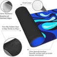 thumbnail image 3 of Camo Cool Liquid Large Gaming Mouse Pad, Abstract Fluid Extended Keyboard Mouse Mat, Long Blue and White Computer Gaming Mousepad for Home Office Work Desk Stitched Eges Non-Slip Base Mouse Pads, 3 of 6