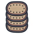 thumbnail image 2 of VHC Brands Braided Cotton Placemat 10x15 Set of 4, Cotton Dining Room, Kitchen Placemat, Dining Table Placemats, Woven Place Mat, Stenciled, My Country Collection, Oval 10x15, Stars, Navy, 2 of 3