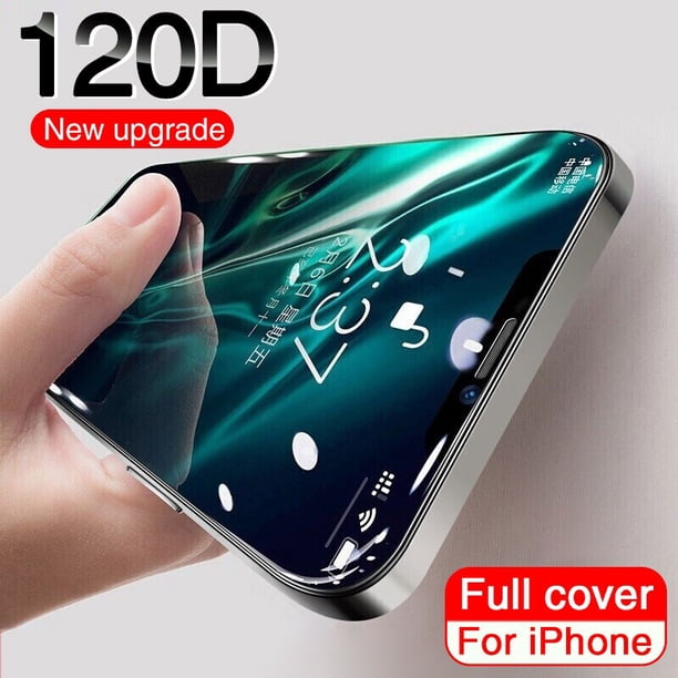 Protector de pantalla de vidrio templado 120D, para iPhone 14, 13, 12, 7, 8 Plus, Mini, XR, X, XS, 14, 13, 12, 11 Pro Max