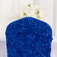 thumbnail image 3 of Efavormart 5 PCS Royal Blue Satin Rosette Spandex Stretch Banquet Chair Cover, Fitted Chair Cover, 3 of 11