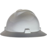 MSA V-Gard Slotted Hat Hardhat w/ Fas-Trac Suspension, White (13 Units)