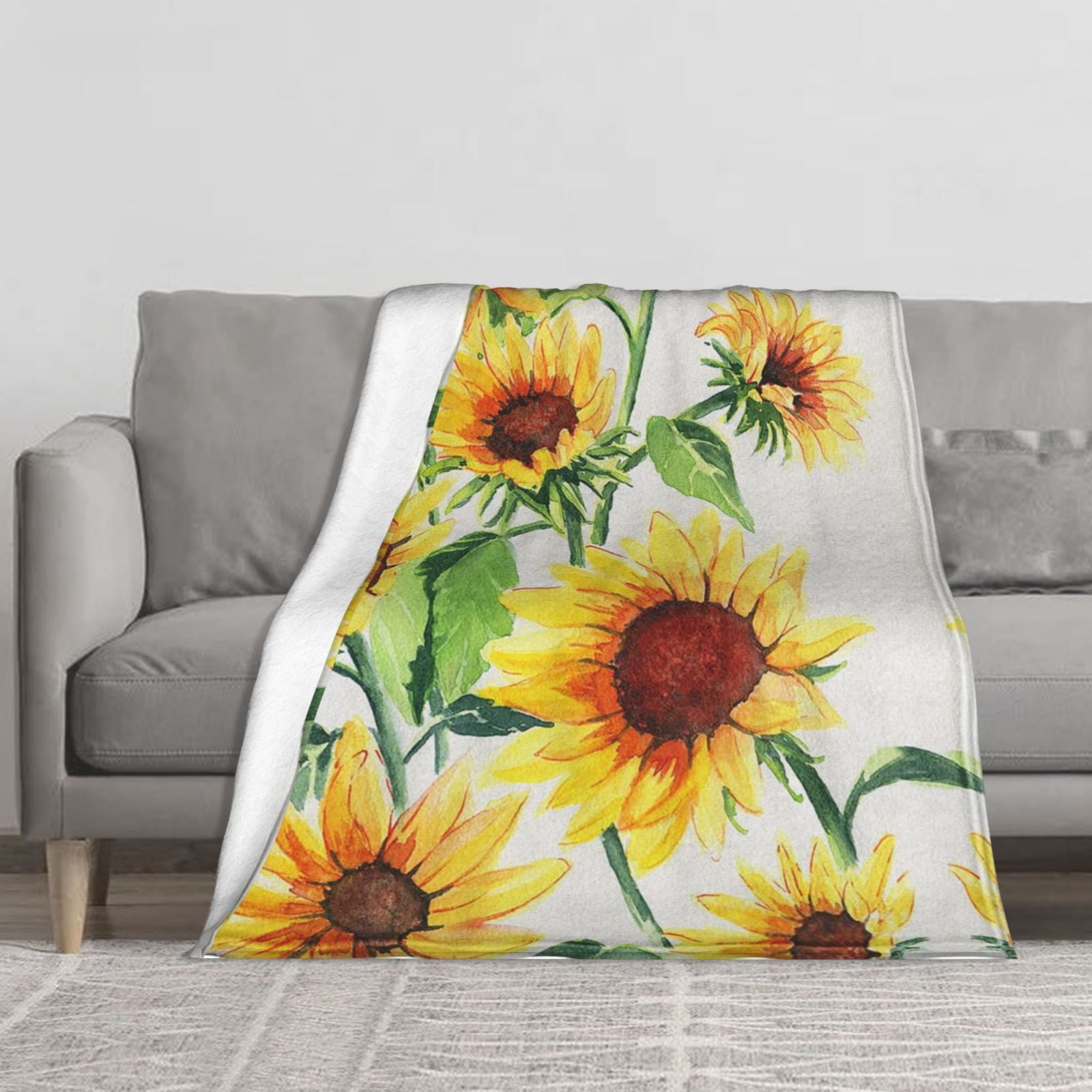 JOOCAR Sunflower Blanket Print Cozy Lightweight Durable Bed Couch