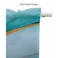 thumbnail image 5 of Turquoise Gold Marble Kitchen Valances for Windows Farmhouse Linen Window Valance Curtain for Living Room Window Treatment Modern Abstract Geometric Valance Rod Pocket Topper Drape, 42 x 18 Inch, 5 of 6