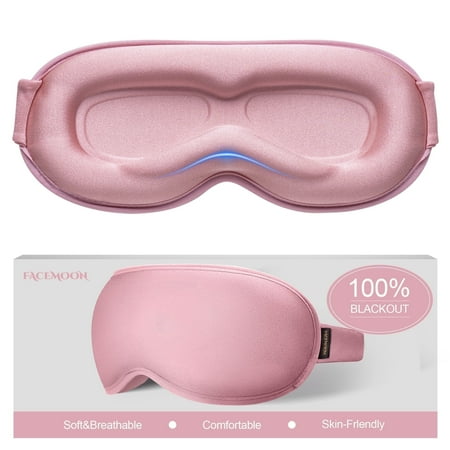 3D Weighted Eye Mask | Memory Foam Sleep Mask for Women & Men | 100% Blackout | Travel Essentials | Pink
