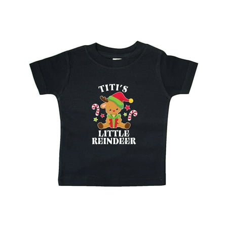 

Inktastic Christmas Titi s Little Reindeer with Candy Canes Gift Baby Boy or Baby Girl T-Shirt