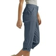 thumbnail image 4 of Cargo Capris for Women 2026 Summer Casual High Waisted Button Loose Travel Hiking Capri Cropped Pants with Pockets, 4 of 6