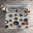 thumbnail image 2 of Ambesonne Clock Quilted Coverlet 3 Pcs, Several Wall Watches Photo, Queen Size, Multicolor, 2 of 2