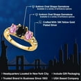 thumbnail image 2 of Gem Stone King 18K Yellow Gold Plated Silver Black Sapphire and Pink Sapphire Filigree Style 3 Stone Ring for Women (2.86 Cttw, Oval 8X6MM and 6X4MM) (Size 9), 2 of 6