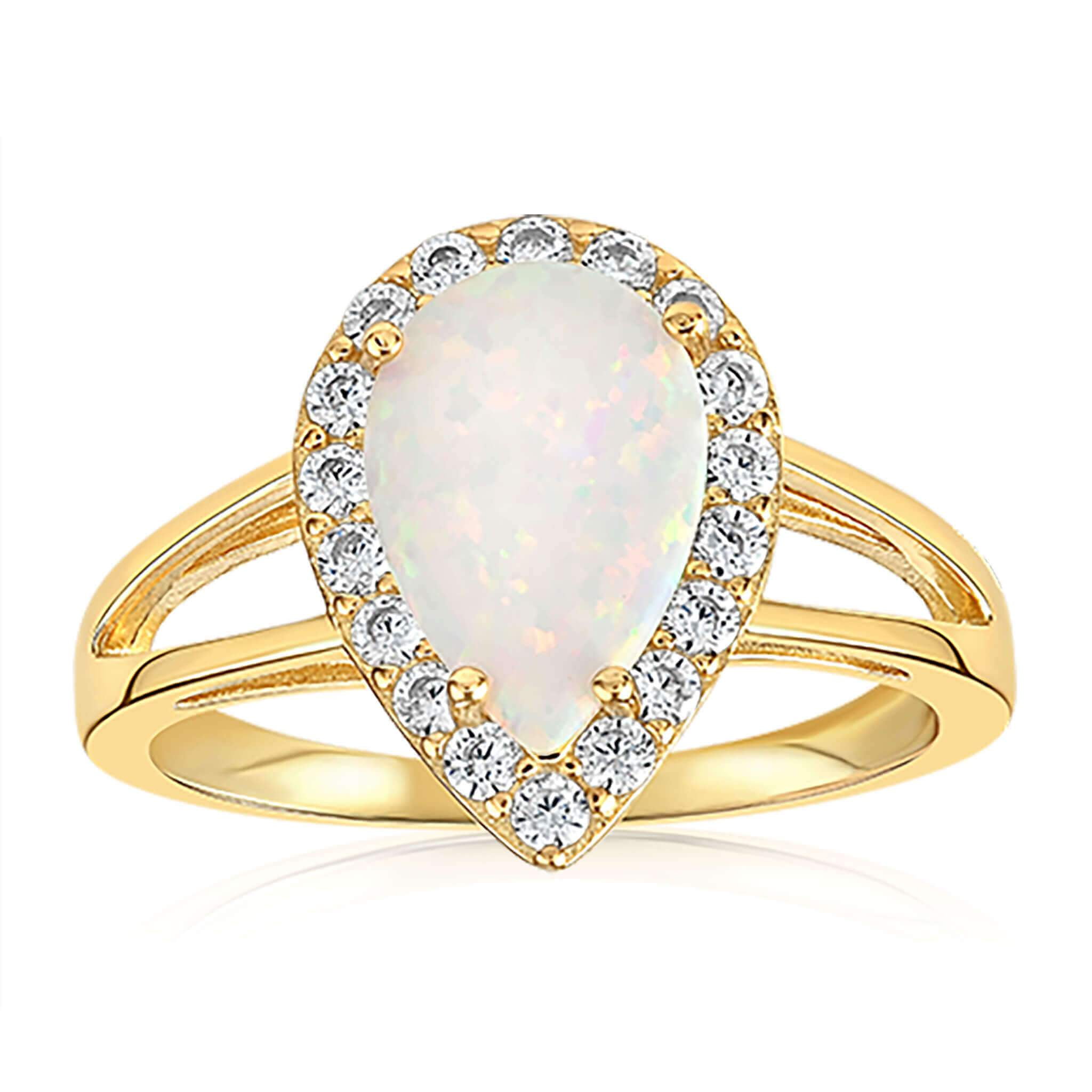 Blush and Bar Blush & Bar Champagne Opal Ring Cubic Zirconia Ring
