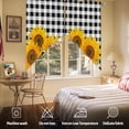 thumbnail image 5 of Farmhouse Sunflowers Swag Curtain Valance for Windows, Pastoral Rustic Floral Black Buffalo Plaid Window Treatments Short Swag Topper for Kitchen Windows Bathroom Bedroom, 36"x63", 5 of 8