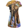 thumbnail image 2 of Elephant Distressed Splatter Juniors V-Neck Beach Cover-Up Dress, 2 of 2