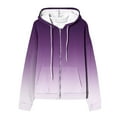 thumbnail image 5 of Scyoekwg Hoodies Jackets for Women Zipper Drawstring Hooded Sweatshirt Jackets Fashion Casual Long Sleeve Gradient Color Loose Coats (Purple,XL), 5 of 5