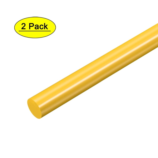 Unique Bargains (POM)Plastic Round Rod,Polyoxymethylene Rods,15mm Dia 50cm Length Yellow Engineering Plastic Round Bar 2 pcs