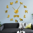 thumbnail image 2 of Poodle Big Hand Modern Wall Clock DIY Giant Wall Clock Dining Room Wall Decor Caniche Mirror Effect DIY Large Wall Art(Gold,47inch), 2 of 6
