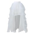 thumbnail image 2 of Yuncity Women Skirts Solid Color High Waist Elastic Maxi A-Line Mesh Asymmetrical Ruffle Summer Leisure Evening Ceremonies Wear Women's Skirts Size XL White, 2 of 6