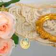 thumbnail image 3 of TEAMER Gold Lotus Flower Necklace Crescent Moon Turquoise Stainless Steel for Women Amulet, 3 of 8