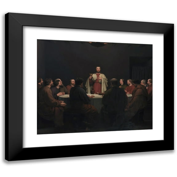 Christoffer Wilhelm Eckersberg 14x12 Black Modern Framed Museum Art Print Titled - The Last Supper (1829)