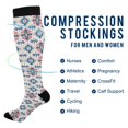 thumbnail image 2 of FORMRS Womens Knee High Socks Casual Long Thick Travel Daily Wear, 1 Pair, Navy Blossom Mosaic, 2 of 6