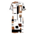 thumbnail image 5 of Titcea Midi Dresses for Women V Neck Short Sleeve Knee Length Casual Tshirt Dress Summer Fashion Hawaiian Dresses, 5 of 6