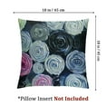 thumbnail image 4 of Black Pillow Cover Handmade Black Pillow Shams, Ribbon Rose Flowers Floral Theme Pillow Shams, Pillow Shams, Square Silk - Black Rose, 4 of 7