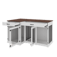 thumbnail image 2 of NARTRU Large Corner Dog Crate Furniture with Drawers, Wooden L Shaped Heavty Duty Dog Kennel Furniture with Divider, 2 of 8
